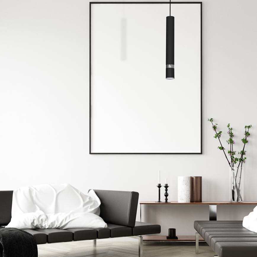 Pakaramā lampa uz kabeļa JOKER 1xGU10/25W/230V, melns/spīdīgs hroms