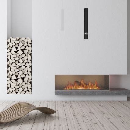 Pakaramā lampa uz kabeļa JOKER 1xGU10/25W/230V, melns/spīdīgs hroms