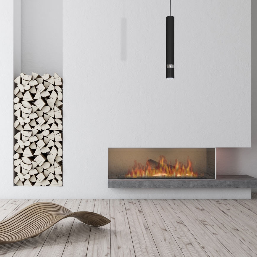 Pakaramā lampa uz kabeļa JOKER 1xGU10/25W/230V, melns/spīdīgs hroms