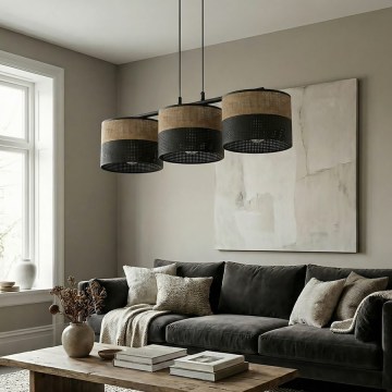 Pakaramā lampa uz kabeļa KARBON 3xE27/15W/230V melna/brūna