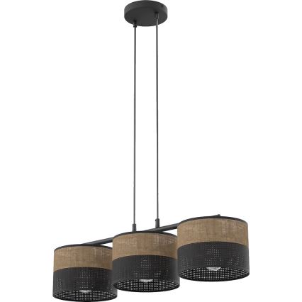 Pakaramā lampa uz kabeļa KARBON 3xE27/15W/230V melna/brūna