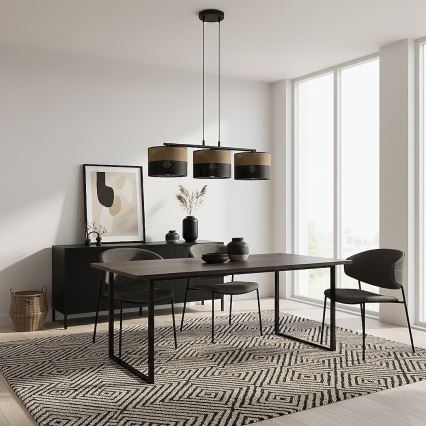 Pakaramā lampa uz kabeļa KARBON 3xE27/15W/230V melna/brūna