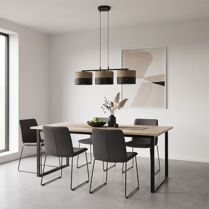 Pakaramā lampa uz kabeļa KARBON 3xE27/15W/230V melna/brūna