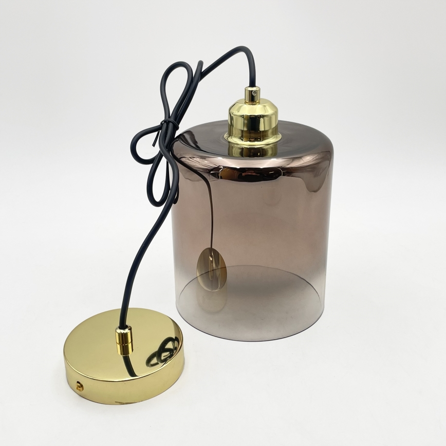 Pakaramā lampa uz kabeļa LIAH 1xE27/15W/230V zelta/dūmakaini brūna