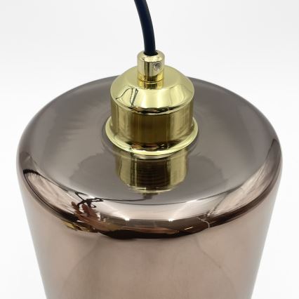 Pakaramā lampa uz kabeļa LIAH 1xE27/15W/230V zelta/dūmakaini brūna
