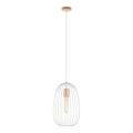 Pakaramā lampa uz kabeļa OVELLA 1xE27/15W/230V Ø 25 cm krēmkrāsas/priede