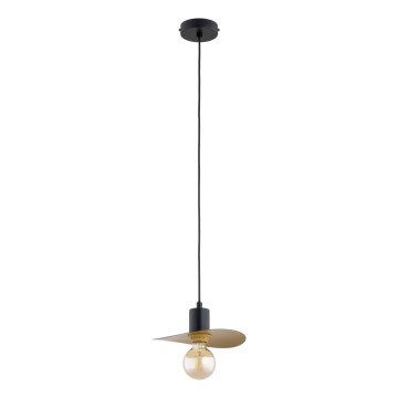Pakaramā lampa uz kabeļa SAVANA 1xE27/15W/230V Ø 23 cm melna/zelta