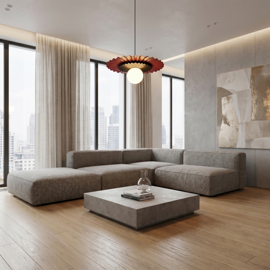 Pakaramā lampa uz kabeļa UMBRA 1xG9/8W/230V melna/sarkana