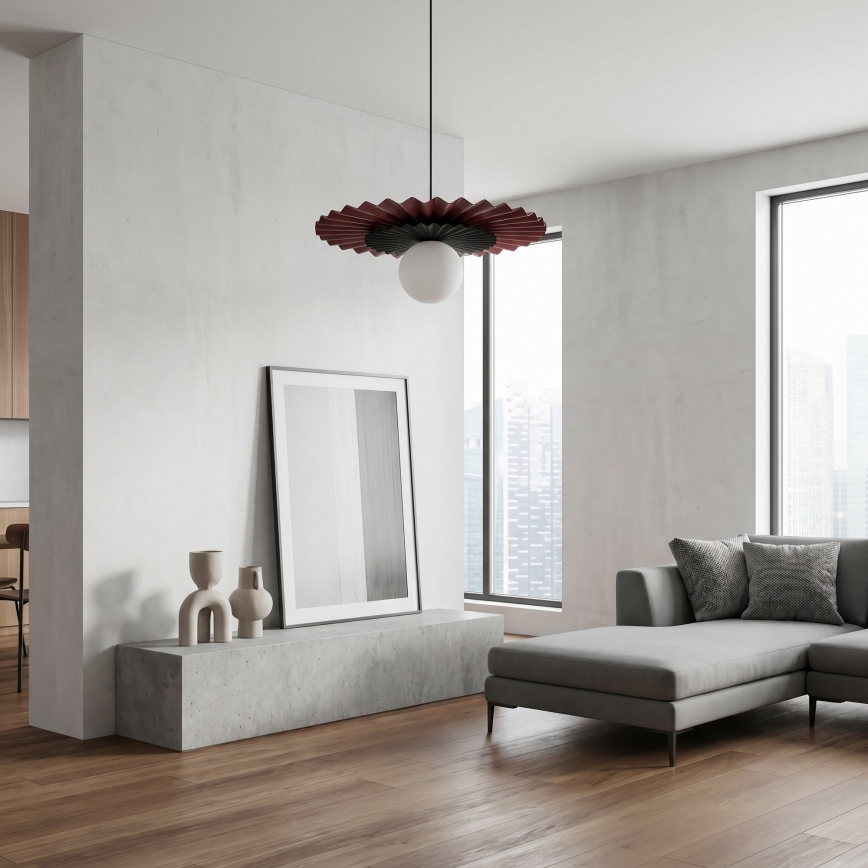 Pakaramā lampa uz kabeļa UMBRA 1xG9/8W/230V melna/sarkana