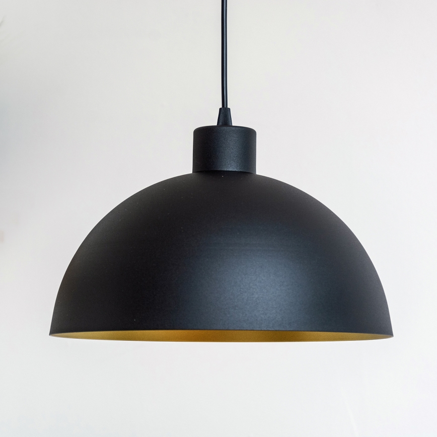 Pakaramā lampa uz kabeļa VESPER 1xE27/15W/230 Ø 30 cm melna/zelta