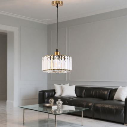 Pakaramā lampa uz kabeļa VETRO 1xE27/60W/230V zelta