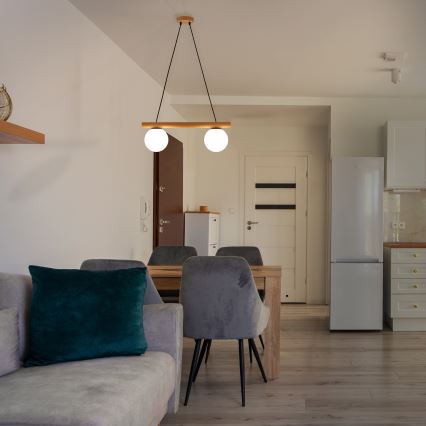 Pakaramā lampa uz kabeļa WOODSTOCK 2xE27/15W/230V koks/melns