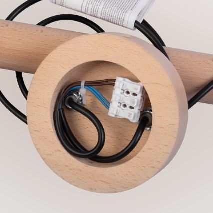 Pakaramā lampa uz kabeļa WOODSTOCK 2xE27/15W/230V koks/melns