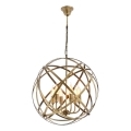 Pakaramā lampa uz ķēdes IRONBALL 6xE27/40W/230V zeltaina