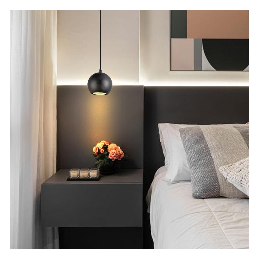 Pakaramā lampa uz troses 1xGU10/10W/230V Ø 11 cm masīvkoks/osis