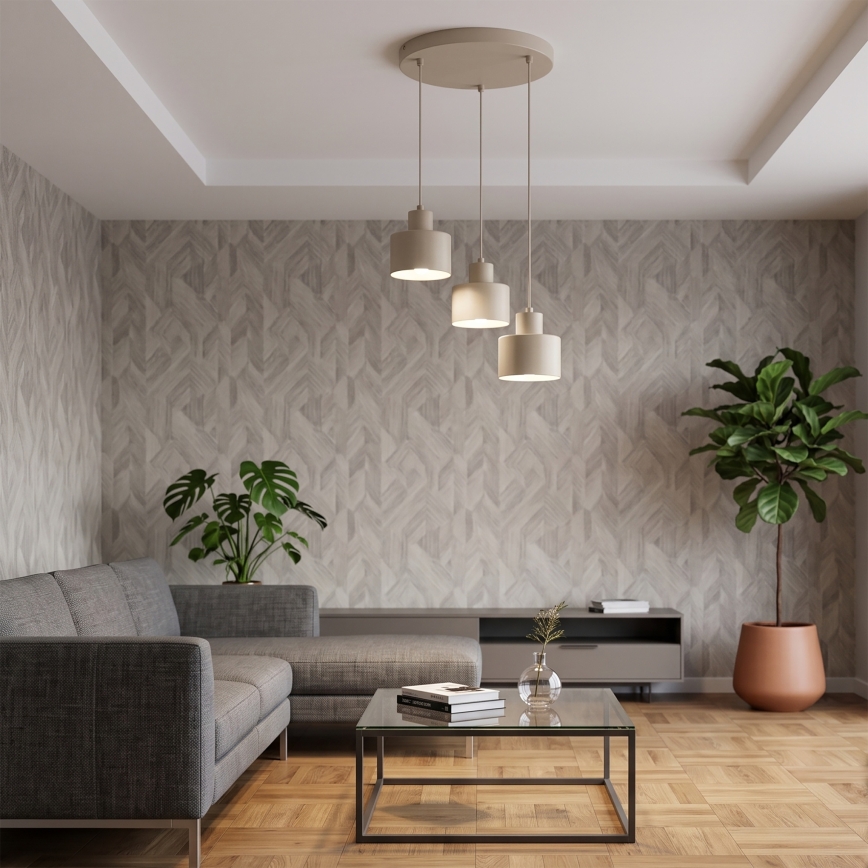 Pakaramā lampa uz troses PARKLA 3xE27/15W/230V bēša