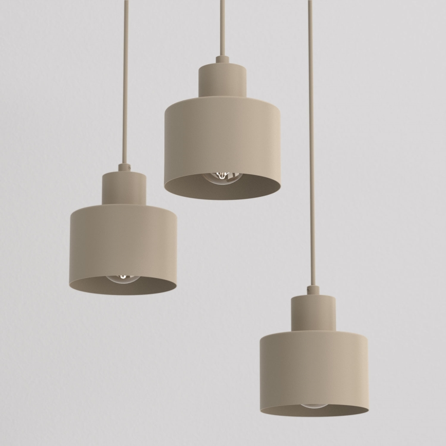 Pakaramā lampa uz troses PARKLA 3xE27/15W/230V bēša