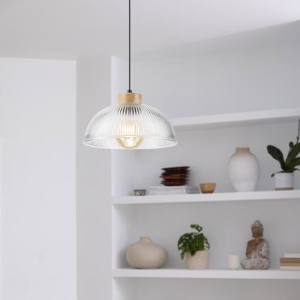 Pakaramā lampa uz troses PIA 1xE27/60W/230V Ø 30 cm ozols