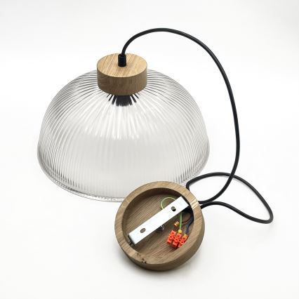 Pakaramā lampa uz troses PIA 1xE27/60W/230V Ø 30 cm ozols