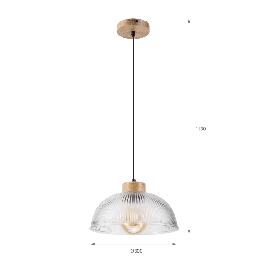 Pakaramā lampa uz troses PIA 1xE27/60W/230V Ø 30 cm ozols