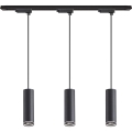 Pakaramā lampa uz troses sliežu sistēmā PIPE 3xGU10/10W/230V melna