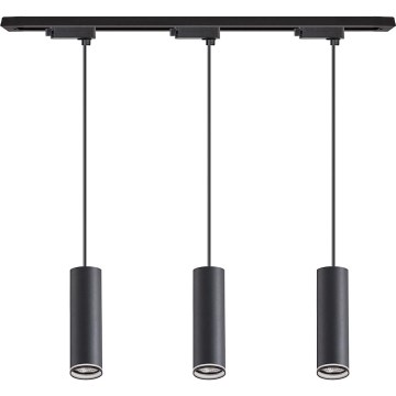 Pakaramā lampa uz troses sliežu sistēmā PIPE 3xGU10/10W/230V melna