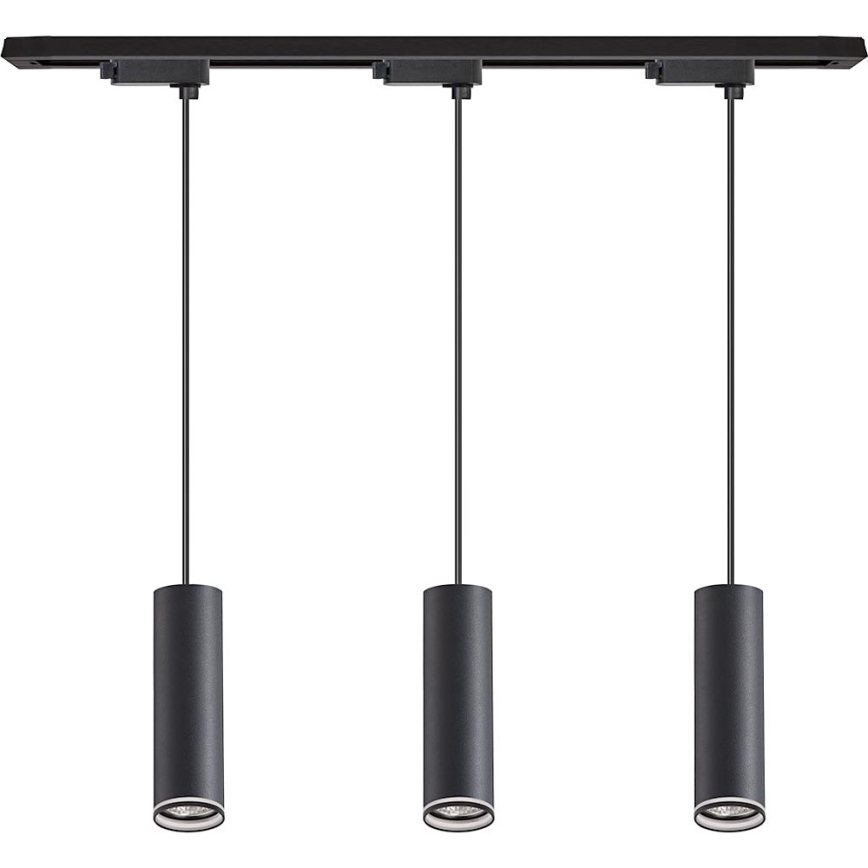 Pakaramā lampa uz troses sliežu sistēmā PIPE 3xGU10/10W/230V melna