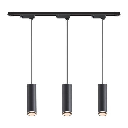 Pakaramā lampa uz troses sliežu sistēmā PIPE 3xGU10/10W/230V melna