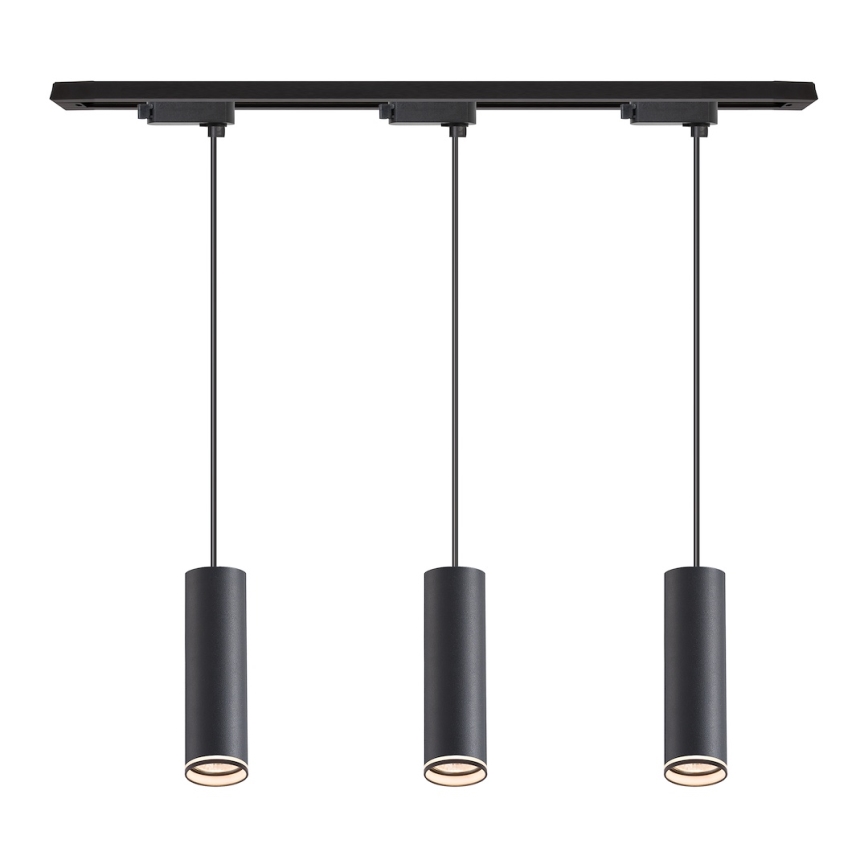 Pakaramā lampa uz troses sliežu sistēmā PIPE 3xGU10/10W/230V melna