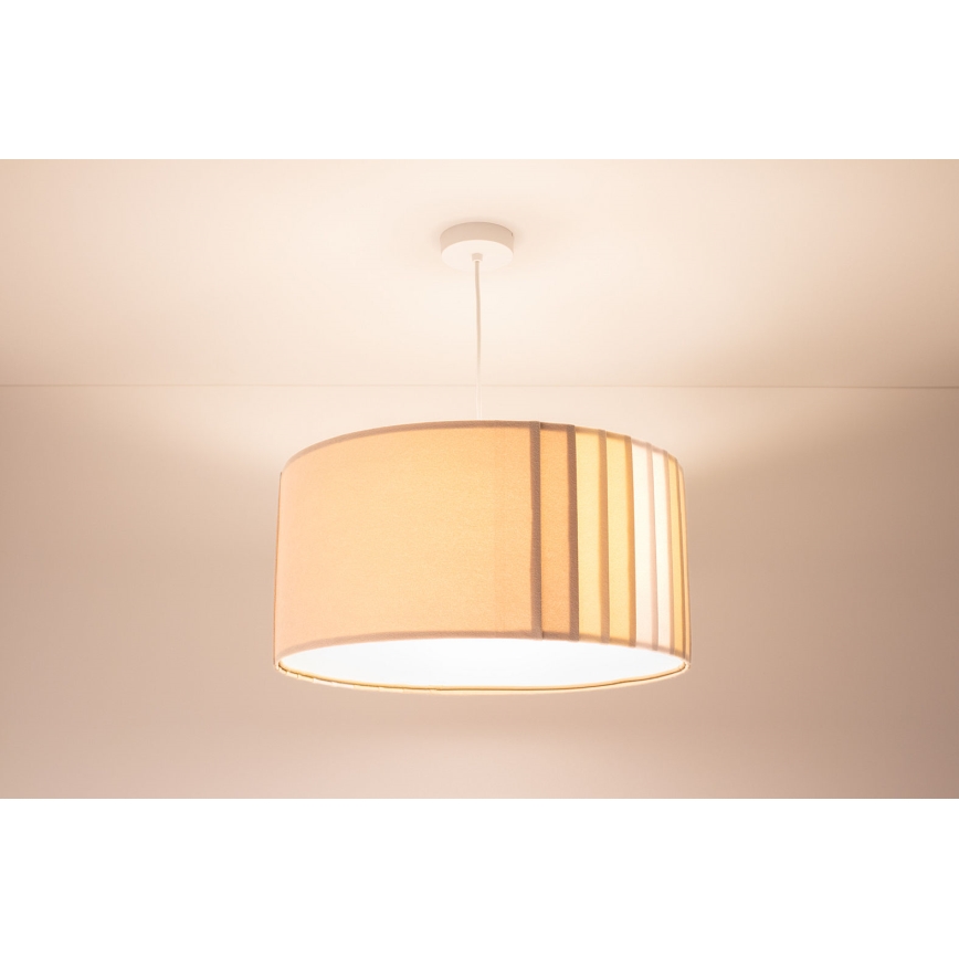 Pakaramā lampa uz troses STRIPES 1xE27/60W/230V diam. 60 cm bēša