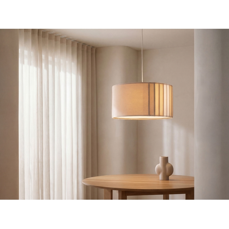 Pakaramā lampa uz troses STRIPES 1xE27/60W/230V diam. 60 cm bēša