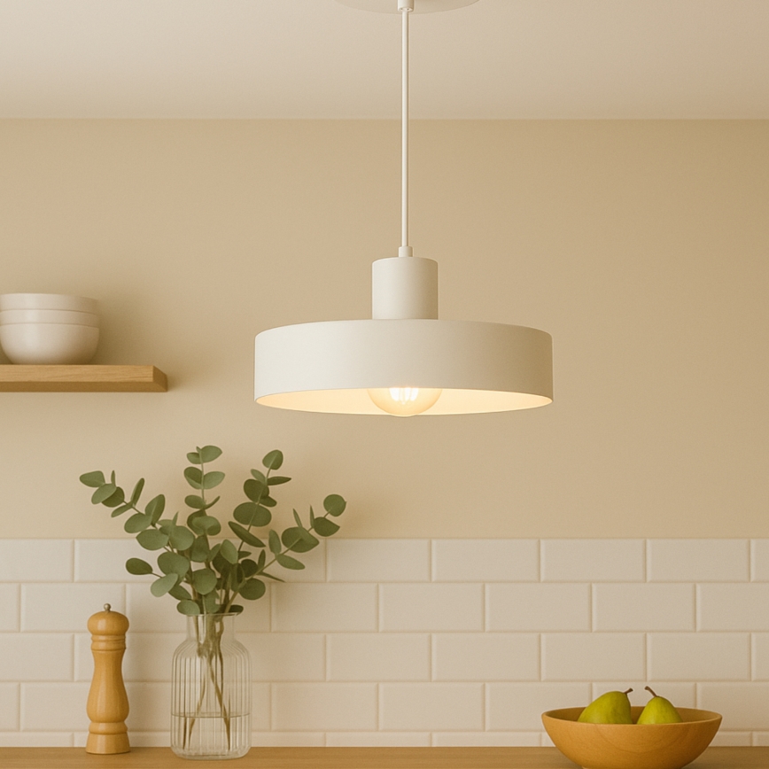 Pakaramā lampa uz vada ARCANE 1xE27/60W/230V balta