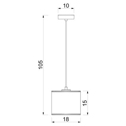 Pakaramā lampa uz vada ARDEN 1xE27/15W/230V, diam. 18 cm, bēša