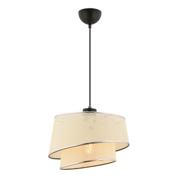 Pakaramā lampa uz vada BARETTE 1xE27/60W/230V krēmkrāsa/spīdīgs hroms
