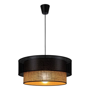 Pakaramā lampa uz vada BORHO 1xE27/60W/230V melna/džuta