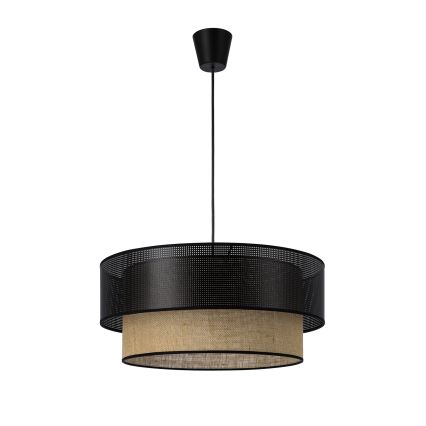 Pakaramā lampa uz vada BORHO 1xE27/60W/230V Ø 50 cm melna/džuta