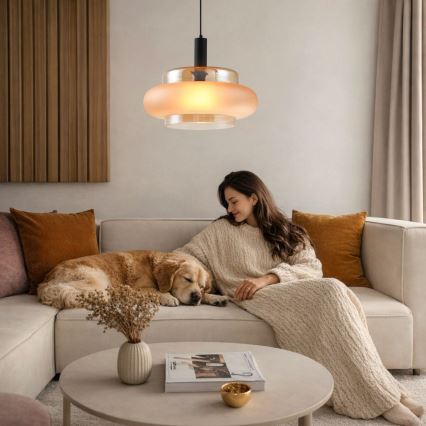 Pakaramā lampa uz vada BRIZI 1xE27/40W/230V bēša/dūmaina