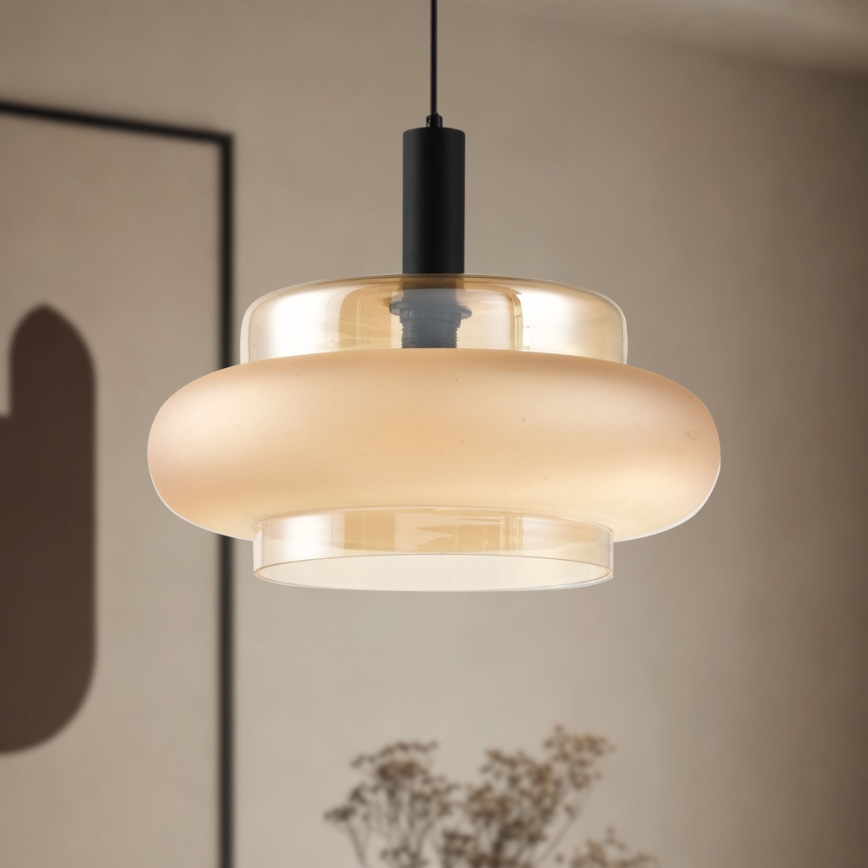 Pakaramā lampa uz vada BRIZI 1xE27/40W/230V bēša/dūmaina