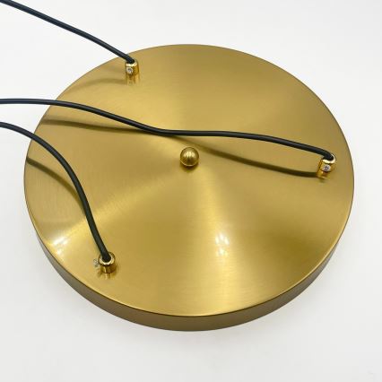 Pakaramā lampa uz vada CRISTAL 3xE14/15W/230V misiņš/dūmakaini bēšs