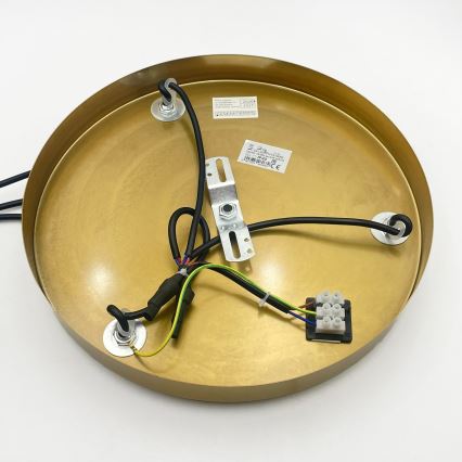 Pakaramā lampa uz vada CRISTAL 3xE14/15W/230V misiņš/dūmakaini bēšs