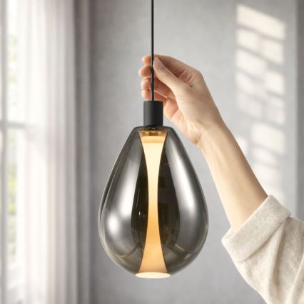 Pakaramā lampa uz vada DENSO 1xG9/5W/230V Ø 20 cm melns hroms
