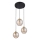 Pakaramā lampa uz vada DEVI 3xE27/15W/230V melna/dūmaina bēša