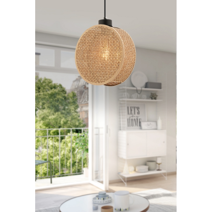 Pakaramā lampa uz vada DRUM 1xE27/60W/230V brūna