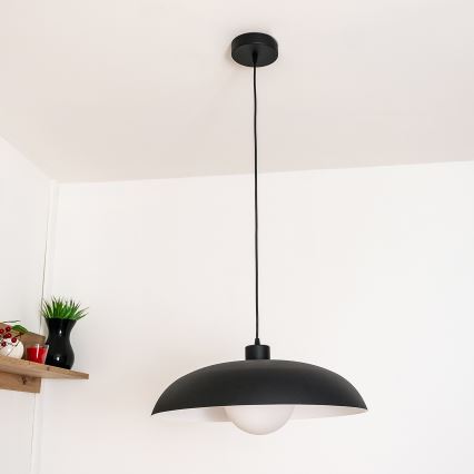 Pakaramā lampa uz vada ECLIPSE 1xE27/15W/230V, melna/balta