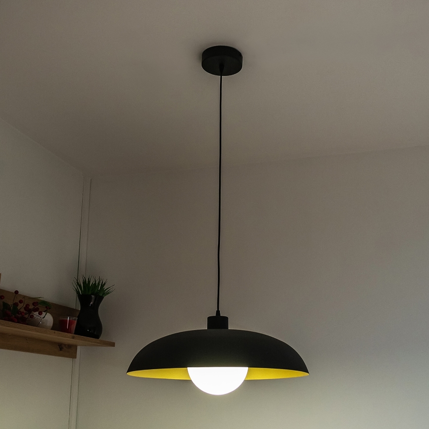 Pakaramā lampa uz vada ECLIPSE 1xE27/15W/230V melna/zelta
