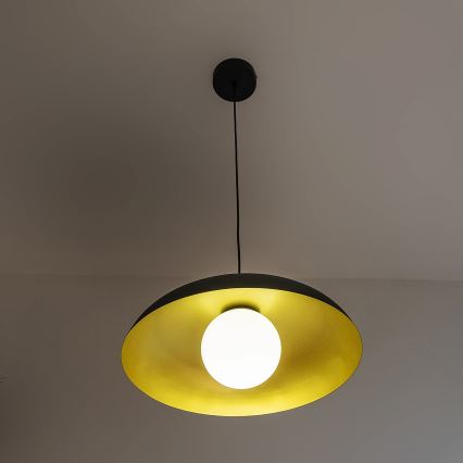 Pakaramā lampa uz vada ECLIPSE 1xE27/15W/230V melna/zelta