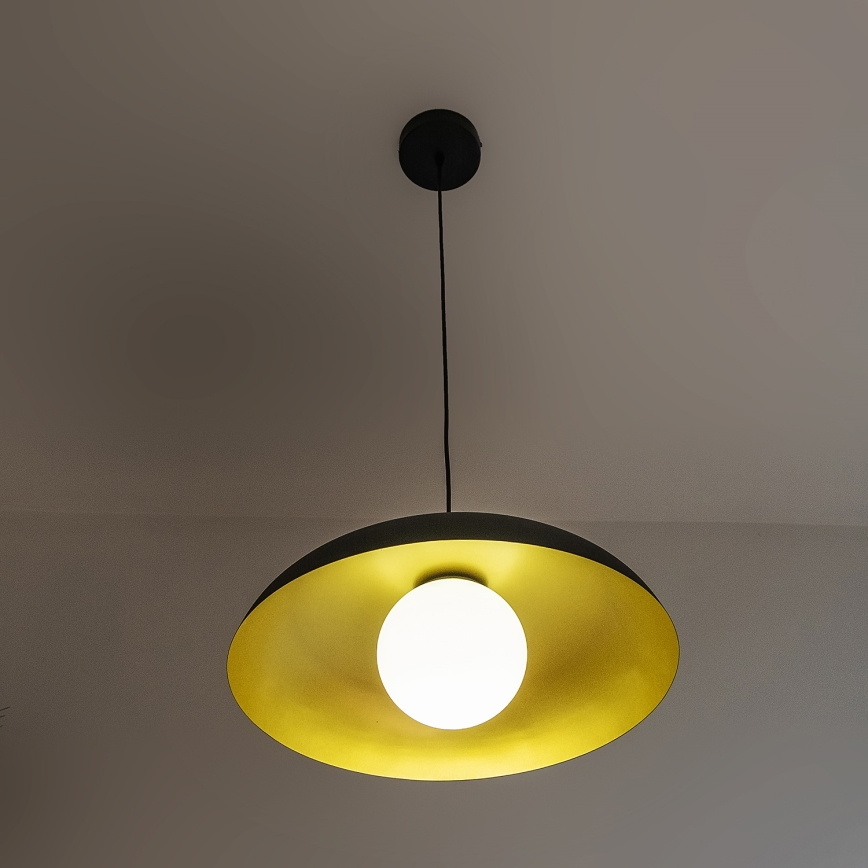 Pakaramā lampa uz vada ECLIPSE 1xE27/15W/230V melna/zelta