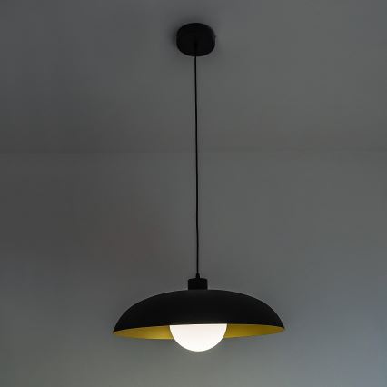 Pakaramā lampa uz vada ECLIPSE 1xE27/15W/230V melna/zelta