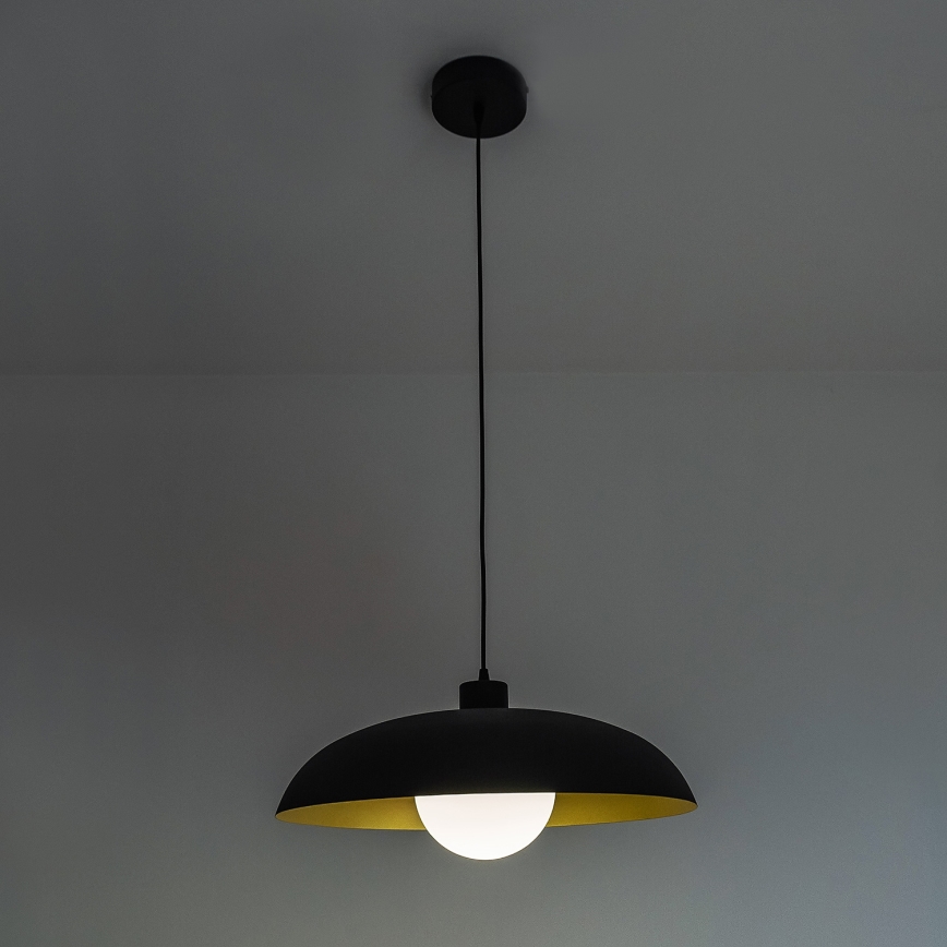Pakaramā lampa uz vada ECLIPSE 1xE27/15W/230V melna/zelta