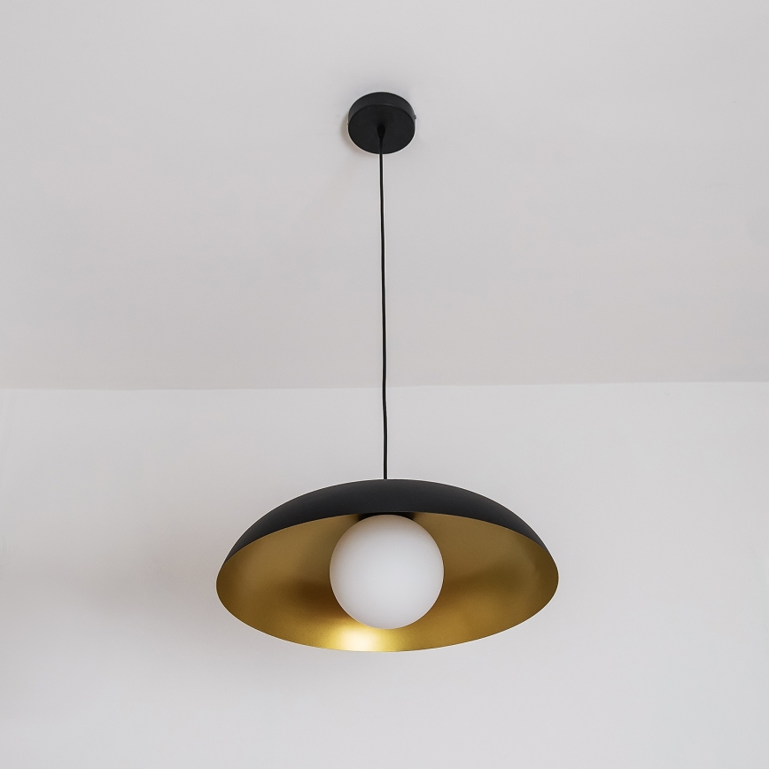 Pakaramā lampa uz vada ECLIPSE 1xE27/15W/230V melna/zelta